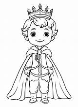 Prince coloring Page Coloring prince In A Crown And Royal Clothes  sketch template