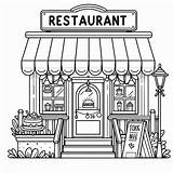 Restaurante Para Colorear  Imágenes Dibujar Gratis sketch template