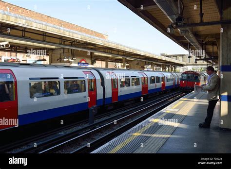 Platform at Acton Town Underground Station, Acton, London Borough of Ealing, Greater London ...