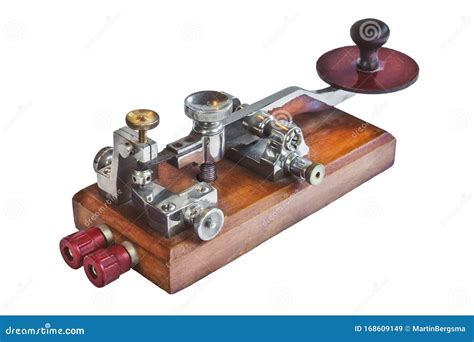 Ancient Morse Code Telegraphy Device Isolated on Whit Stock Image - Image of connection, send ...