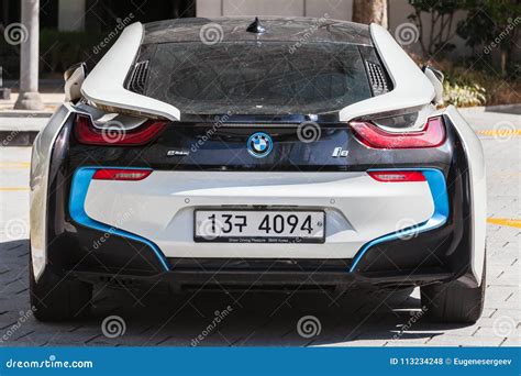 BMW I8 Plug-in Hybrid Sports Car, Rear View Editorial Stock Photo ...