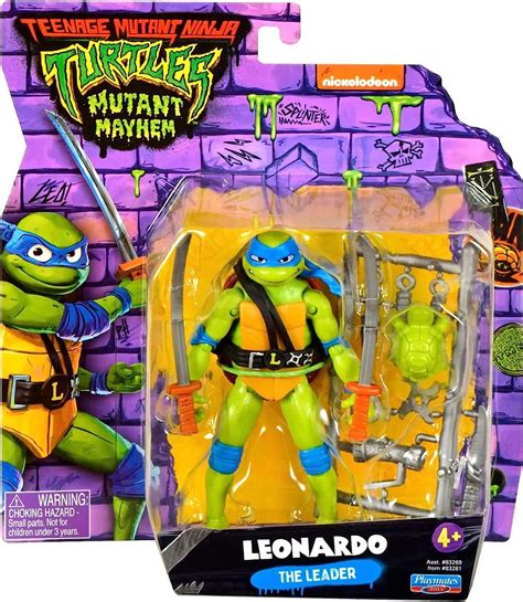 Teenage Mutant Ninja Turtles Mutant Mayhem Leonardo 4.6 Action Figure ...