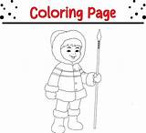 Cute Boy With spear coloring page For Kids 43243052 Vector Art At Vecteezy sketch template
