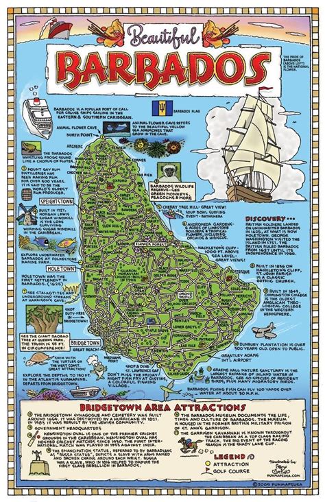 Large Detailed Tourist Map of Barbados