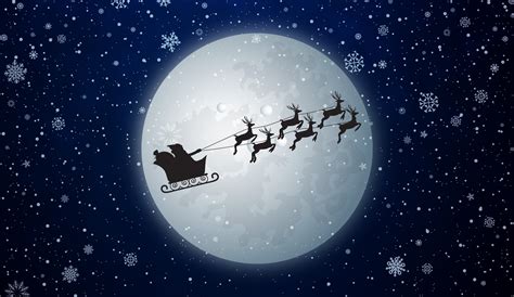 Santa And Reindeer Wallpaper