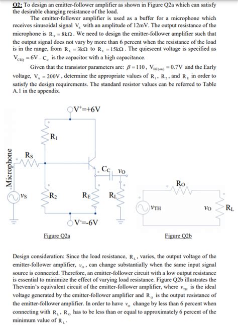 02: To design an emitter-follower amplifier as shown | Chegg.com