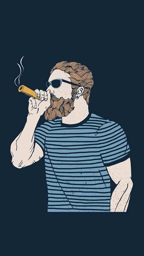 Download Vector Art Of Man Smoking Blunt Wallpaper | Wallpapers.com