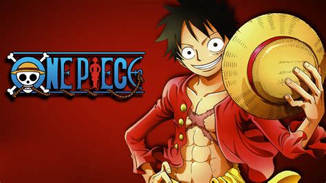 One Piece Luffy Wearing Red Coat Holding A Hat With Red Background HD ...