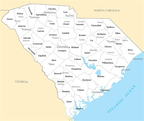 South Carolina Cities And Towns - Mapsof.Net