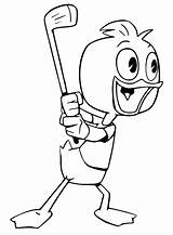 Dibujo De Dewey jugando Al golf Para Colorear  Dibujos sketch template