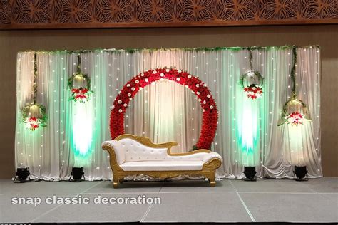 Classy decor red and white loves | Simple stage decorations, Engagement ...