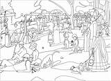 George Seurat  A Sunday On La Grande Jatte Masterpiece Coloring sketch template