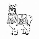 Premium Vector  Coloring Book Lama With peruvian Ornaments alpaca peru sketch template