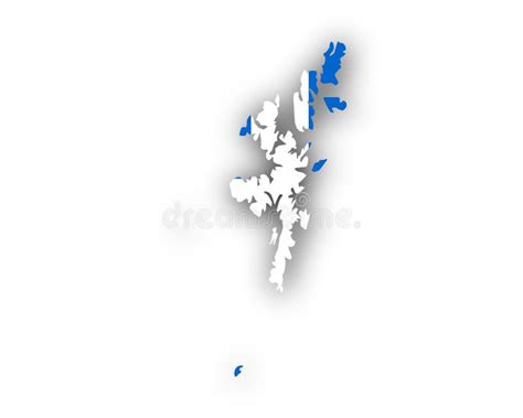 Shetland Islands Map With Flag Stock Illustration - Illustration of land, outline: 69361034