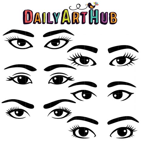 Flirty Eyes Clip Art Set – Daily Art Hub // Graphics, Alphabets & SVG