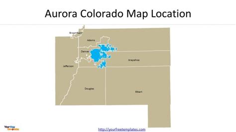 US Aurora Colorado Map - Free PowerPoint Template