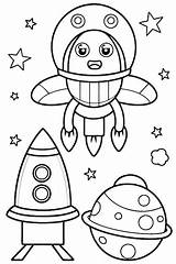 Premium Vector  Printable Outer Space Coloring Sheets For Kids sketch template