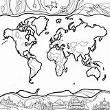 World Map Coloring Page 9670 7781 sketch template