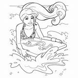 Cute Barbie Surfing Färbung Seite  Kostenlose Druckbare Malvorlagen sketch template