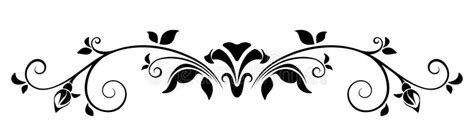 Floral Ornament. Vector Black and White Illustration. Stock Vector ...