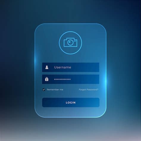 Free Vector | Login page template in glass style