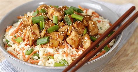 Healthy Teriyaki Chicken Cauliflower Rice Bowl | Hungry Girl