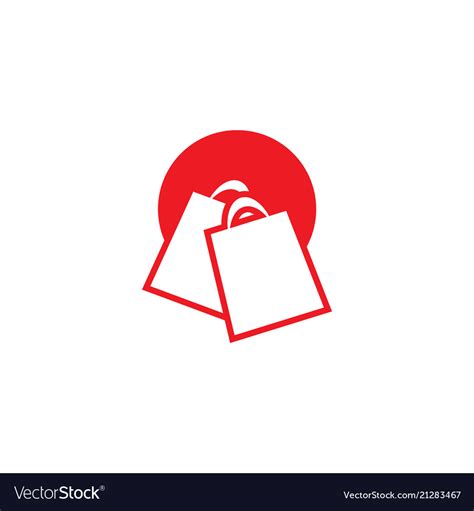 Red shopping bag with circle retail logo design Vector Image