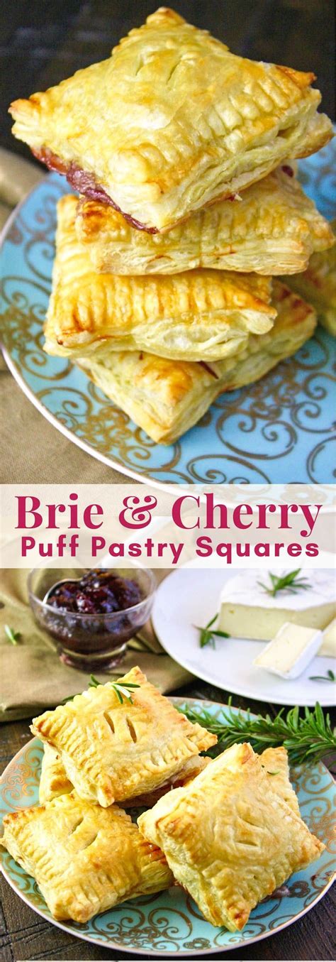 Easy Brie and Cherry Puff Pastry Squares make an elegant and easy-to-make appetizer. This is a ...