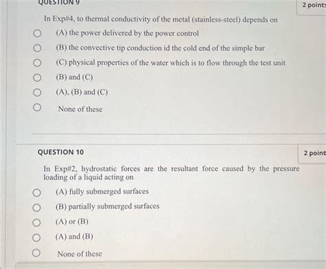 Solved In Exp\#4, to thermal conductivity of the metal | Chegg.com