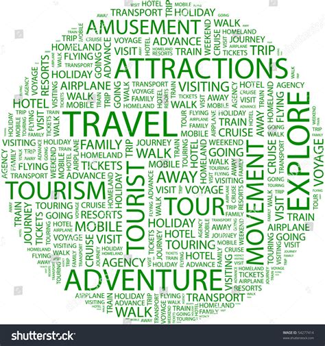 Travel Word Collage On White Background Stock Vector (Royalty Free) 54277414 | Shutterstock