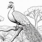 Realistic Peacock Coloring Pages  Free & Printable sketch template