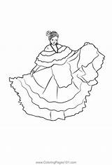 Brazil Traditional Dress Coloring Page For Kids  Free Printable sketch template