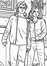 Hermione Granger Coloring Page  Potter Harry Wand Draw Ron sketch template