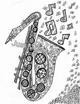 Saxophone Coloring Page  Etsy sketch template
