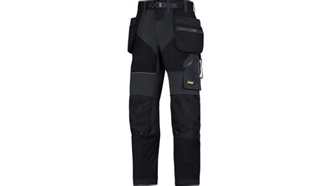 69020404054 | Snickers FlexiWork Black Men's Polyester Work Trousers ...