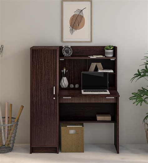 Buy Nakamura Hutch Desk in Dark Brown Finish at 30% OFF by Mintwud from Pepperfry | Pepperfry