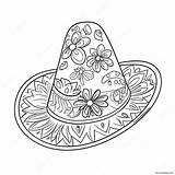 Colorful Sombrero With Flowers Coloring Page 70845 56082 sketch template