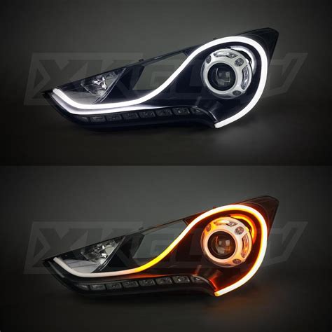 2pc 36 Sequential Switchback LED Strip Kit DRL Turnsignal for Headlights Retrofit Halos Demon ...