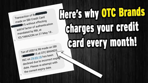 OTC Brands charge on credit card statement - what is it? Is it a fraud or legit transaction ...