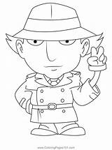 Gadget Inspector Coloring Pages Book Info Coloriage Detective Clip  sketch template