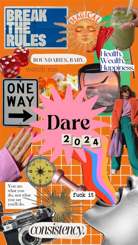 Word of the year 2024 - DARE. #2024visionboard #aesthetic #goals Dares ...