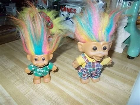 3 VINTAGE RAINBOW HAIR TROLL DOLLS GOOD CONDITION | eBay