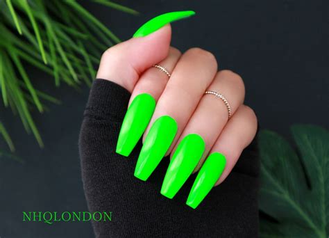 Neon Green Stiletto Nails