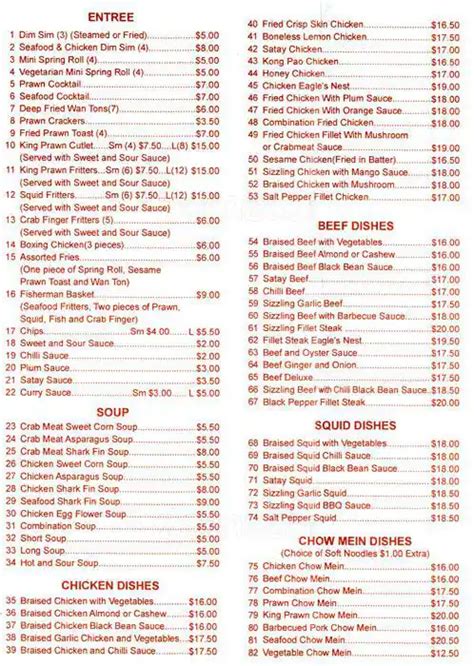 Golden Gate Chinese Restaurant Menu - Urbanspoon/Zomato