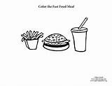 Fast Food Meal Coloring Page sketch template