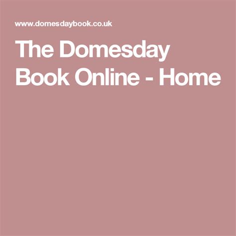 The Domesday Book Online - Home Domesday Book, Geneaology, Genealogy ...