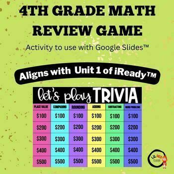 Math: 4th Grade Unit 1 Review - Aligns with iReady™ Unit 1 in 2022 | Solving word problems, Math ...