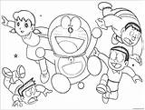 Cheerful doraemon With His Friends Coloring Page  Free Printable sketch template