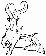 Capricorn Zodiac Drawing Sketch Coloring Page sketch template