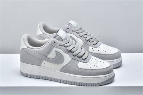 Nike Air Force 1 Low White/Light Smoke Grey Suede Pas Cher - FavSole.com